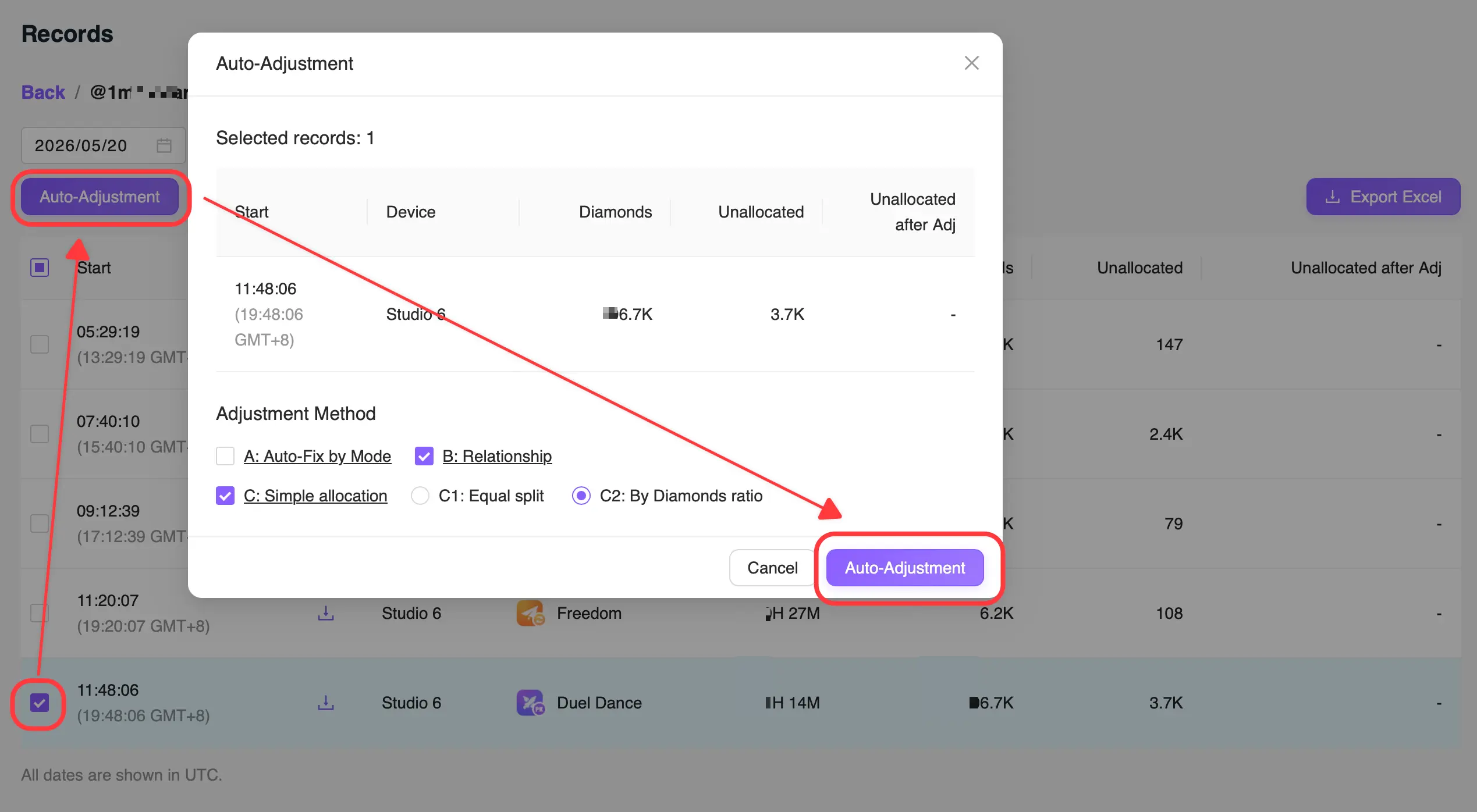 Auto-Adjustment Popup