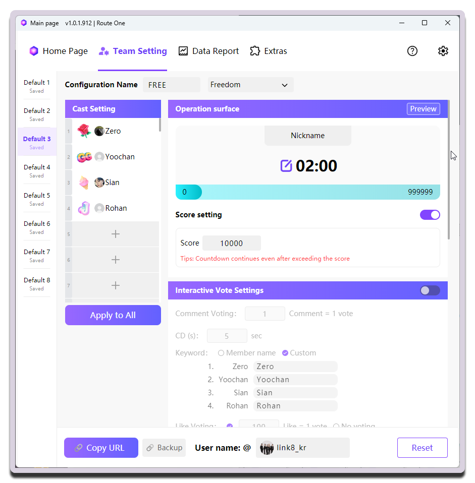 MCA-Freedom Mode settings