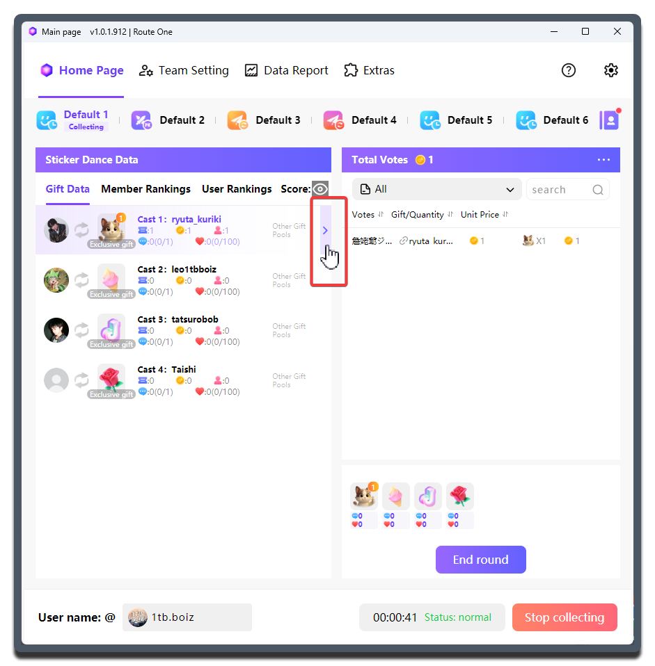 MCA-toggle for user ranking in Sticker Dance
