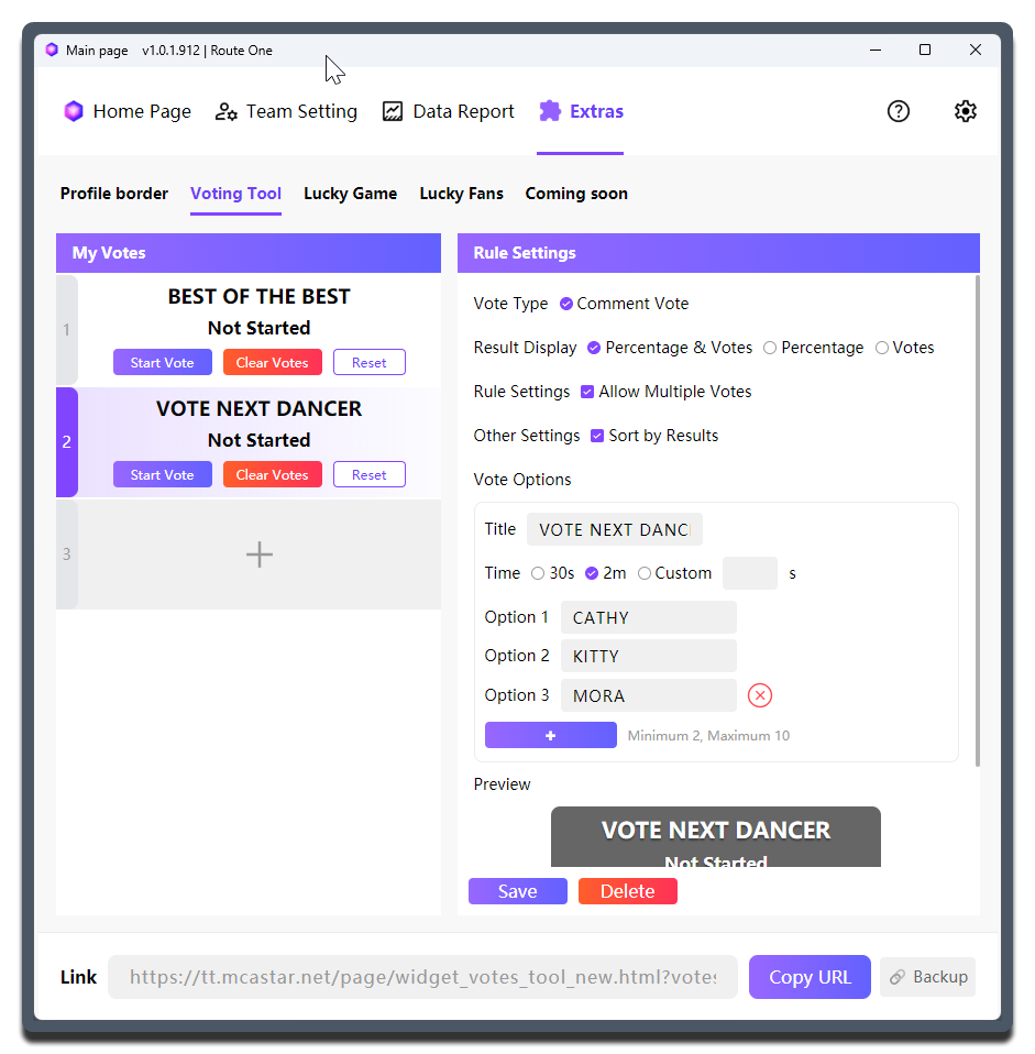 MCA-Voting Tool Overall Layout