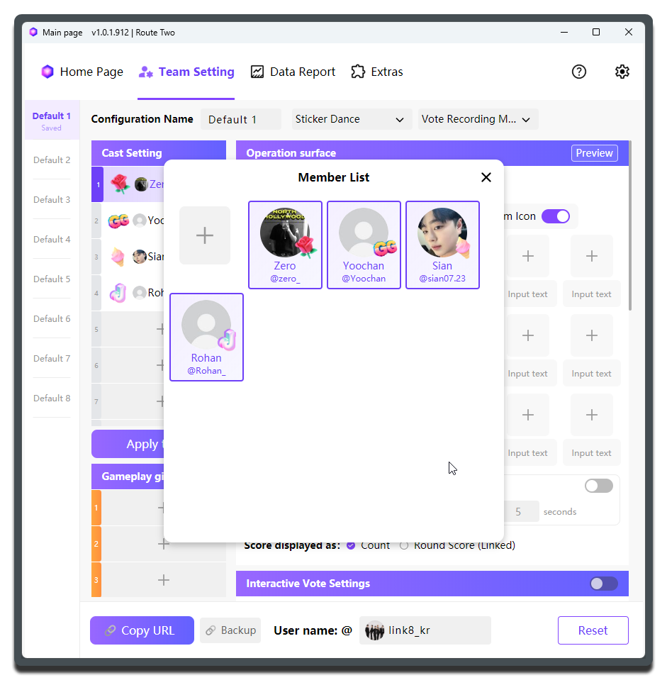 MCA-select members into preset