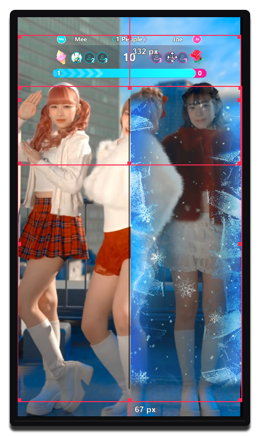 MCA-load both Dual Dance widget and full-screen effect scene widget