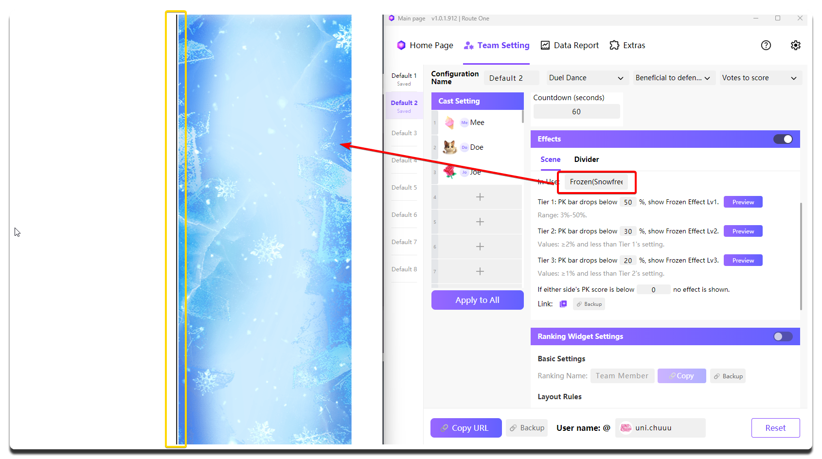 MCA-Dual Dance-full-screen effect scene settings
